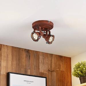 Lindby Scabra spot soffitto look ruggine, 2 luci