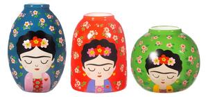 Set di vasi in ceramica 3 pz (altezza totale 8 cm) Floral Frida – Sass & Belle