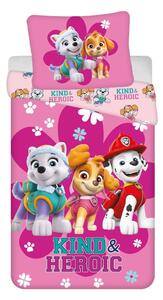Set copripiumino e federa da bambini rosa in cotone per letto singolo 140x200 cm Paw Patrol "Heroic" – Jerry Fabrics