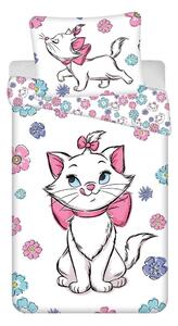 Set copripiumino e federa da bambini bianco in cotone per letto singolo 140x200 cm Marie Cat "Floral" – Jerry Fabrics