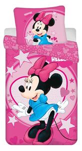Set copripiumino e federa da bambini rosa in microfibra per letto singolo 140x200 cm Minnie "Hello" – Jerry Fabrics