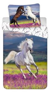 Set copripiumino e federa da bambini in cotone per letto singolo 140x200 cm Horse "Meadow" – Jerry Fabrics