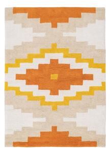 Tappeto in cotone lavabile arancione 100x135 cm Azteca - Ixia