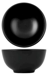 Set 6 coppette tonde in porcellana nera cm 11,5x5,6h