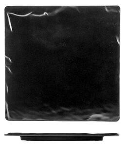 Piatto quadro Decoro Ardesia in melamina nera cm 41x41