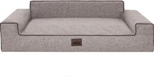 Letto per cani GLAMOUR divano letto posto letto eco lino tessuto cuscino cesto Cappucino XL 98x66 cm