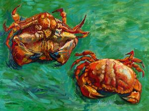 Riproduzione Two Crabs Vintage Seaside - Vincent van Gogh, (40 x 30 cm)