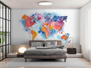 Carta da parati Paint, mondo e font, Carta da parati Mappa del Mondo, u51100 : Uwalls.it