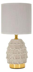 Lampada da tavolo beige in ceramica con paralume in tessuto (altezza totale 30,5 cm) Pigny – Mauro Ferretti
