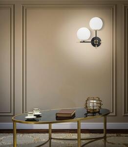 Lampada, Applique Da Muro in metallo dorato opaco DARKY DOUBL Dimensioni 30x17x35cm Linea WALL LAMP colore oro