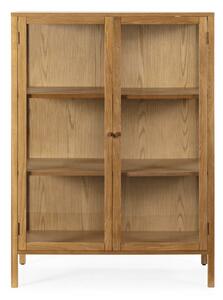 Vetrina di colore naturale con effetto rovere 90x126x40 cm Ceci – MOME