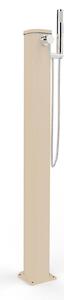 Doccia Solare da Esterno Giardino 20L Miscelatore e Doccetta Mobile Arkema Jolly Go, Dimensioni 18,5x20x h 115 cm colore Champagne