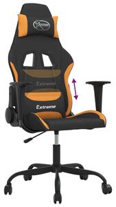 Sedia da Gaming Nero e Arancione in Tessuto