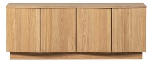 Mobile TV di colore naturale in rovere massiccio 133x52x45 cm Zuma – WOOOD