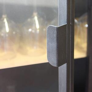 HENDRICKS - vetrina industrial in metallo con due cassetti cm 81,5 x 40 x 180 h