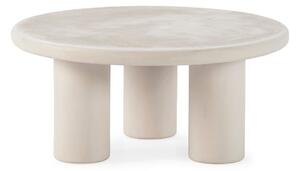 Tavolino da salotto rotondo color crema con effetto pietra ø 80 cm Iriel – MOME