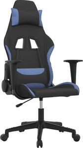 Sedia da Gaming Nero e Blu in Tessuto