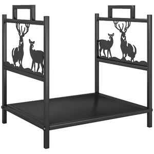 Outsunny Portalegna per interni in Metallo, 42,5 x 33,5 x 43 cm, Nero | Aosom Italy