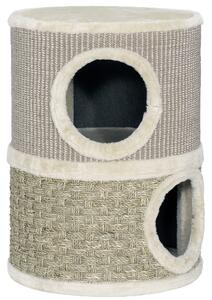 PawHut Tiragraffi per gatti in sisal naturale, rivestito di peluche 35,5x35,5x49 cm Beige | Aosom Italy