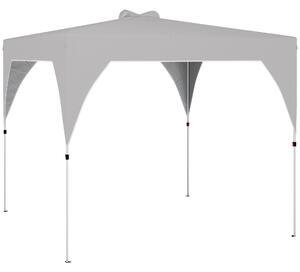 Gazebo Pieghevole 296x296x270 cm con Prese d'Aria Sacchi di Sabbia e Borsa in Tessuto Oxford e Metallo Grigio Scuro