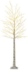 Albero di Natale 180 cm con 180 Luci LED 3 Livelli di Luminosità per Interni ed Esterni Bianco