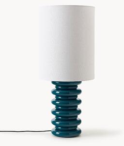 Grande lampada da tavolo con base in legno Nicolas
