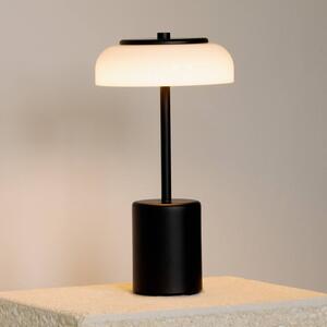 Nuura Aps lampada LED da tavolo ricaricabile Blossi, altezza 26 cm, nero/opale dimmerabile, Nero, Metallo, Scandinavo