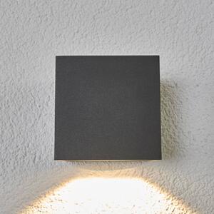 Lucande Merjem - applique LED da esterni in grigio scuro