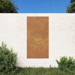 Decorazione Muro da Giardino 105x55 cm Sole in Acciaio Corten