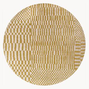Tappeto rotondo jacquard lavabile da interno-esterno Berber
