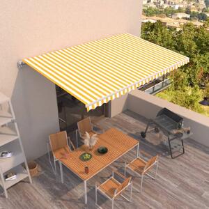 Tenda da Sole Retrattile Manuale 500x300cm Giallo e Bianco