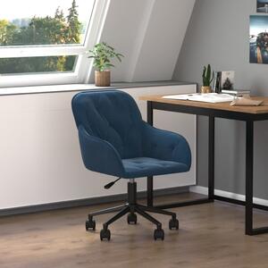 Sedia da ufficio girevole di design in velluto blu - Sedie da ufficio 2025 New7910426 1parcel