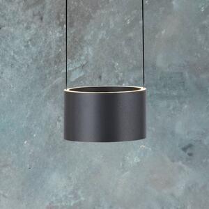PURE Lampada LED a sospensione Clipse, grigia, Ø 20 cm CCT dimmer 2 luci dimmerabile, Alluminio / Grigio / Zincato, Soggiorno / Sala da pranzo, Metallo, Moderno