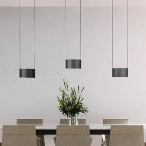 PURE Lampada LED a sospensione Clipse, grigia, lunghezza 110 cm, CTT, 6 luci. dimmerabile, Alluminio / Grigio / Zincato, Soggiorno / Sala da pranzo, Metallo, Moderno