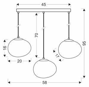 BRILAGI - Lampadario a cavo PEBBLES 3xE27/40W/230V nero