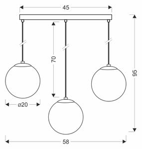 BRILAGI - Lampadario a sospensione con cavo POLOS 3xE27/40W/230V nero
