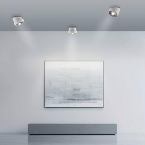 PURE Faretto da soffitto LED Move, bianco, Ø 12 cm, metallo/vetro dimmerabile, Bianco / Opale, Soggiorno / Sala da pranzo, Metallo, Moderno