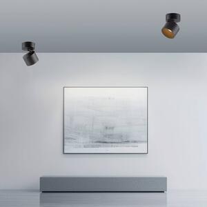 PURE Faretto da soffitto LED Cup, nero, Ø 9,5 cm, metallo dimmerabile, Nero, Soggiorno / Sala da pranzo, Metallo, Moderno
