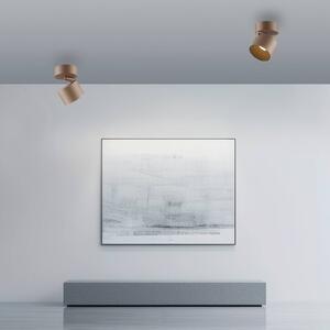 PURE Faretto da soffitto LED Cup, color bronzo, Ø 9,5 cm, metallo dimmerabile, Bronzo / Ottone antico, Soggiorno / Sala da pranzo, Metallo, Moderno