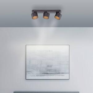 PURE Faretto da soffitto LED Cup, nero, lunghezza 56 cm, metallo a 3 luci. dimmerabile, Nero, Soggiorno / Sala da pranzo, Metallo, Moderno