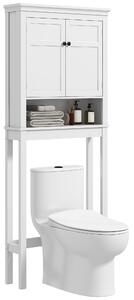 HOMCOM Mobile WC sopra il water mobile lavatrice mobile per il bagno armadio a 2 porte mensola regolabili bianco