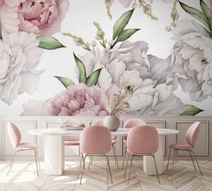 Carta da parati Peonie bianche e rosa, Carta da parati Floreale, u55072 : Uwalls.it