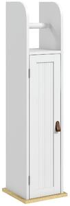 Kleankin Mobile da bagno porta rotolo di carta igienica con armadio e ripiani regolabili 20 x 20 x 80 cm bianco