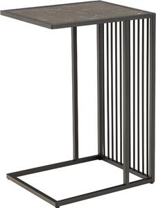 Tavolino >Strington< nero, MDF, acciaio - 35x63x43 cm (LxAxP)