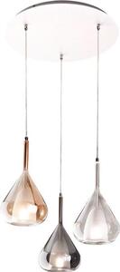 Lampadario a sospensione Lila a Led in metallo e vetro borosilicato 3481-47-297 Fabas Luce