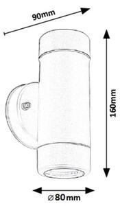 Rabalux 8833 - Applique da esterno MEDINA 2xGU10/10W/230V IP44 nero