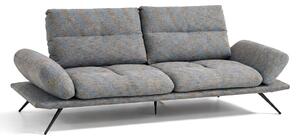 Divano Nexus Tessuto Bouclè Melange Multicolor Azzurro 225 cm - Schienali Mobili, Braccioli Ripiegabili