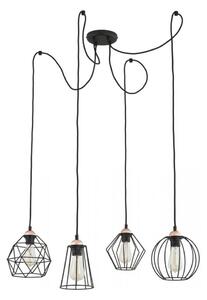 Lampadario a sospensione con filo GALAXY 4xE27/60W/230V ragno