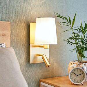 Lindby Applique Aiden, lampada LED, bianco ottone
