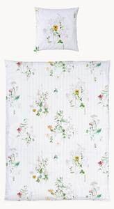 Set copripiumino in raso di cotone Nature Stripe
